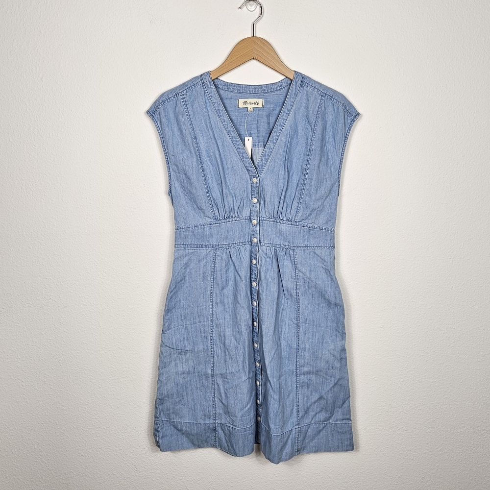 Madewell Denim Blue Button-Front Mini Dress